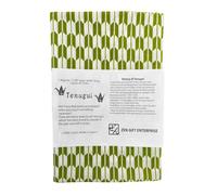 ZEN GIFT ENTERPRISE Tenugui Traditional Towel Made in Japan Fray Prevention 100% Cotton Eco Friendly Kitchen Cloth Gift Wrapping Arrow Feather Green on White 12.99"x34.64"