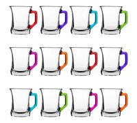 Zen+ Glass Coffee Mugs - 225ml - Multicolour - Pack of 12 LAV Multi One Size