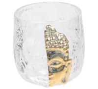 Zen Glass Tea Cup with Comfortable Grip for Tea Ceremony and Home | Smooth Surface, Elegant Buddha Head Design, Suitable for Espresso Shots, Milk, Microwave Convenience and Enthusiasts