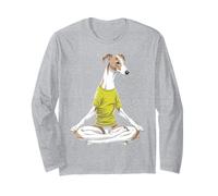 Zen Greyhound Meditating in Lotus Pose Long Sleeve T-Shirt