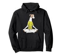 Zen Greyhound Meditating in Lotus Pose Pullover Hoodie