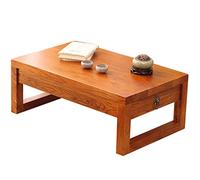 Zen Japanese Coffee Table with DrawersRetro Low Table for Meditation & Tea Perfect for Bay Window (60x40x30cm) Stylish & Functional Design