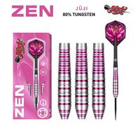 Shot! Zen Juji Steel Tip Dart Set 80% Tungsten Pro Throwing Darts Steel Tip Set Professional - Made in New Zealand - Designed Dart Flights for Women & Men - Metal Tip Bar Darts for Adults (23 Grams)