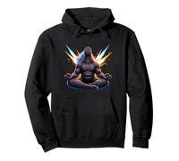 Zen Kaiju Sitting Meditation Tranquil Japanese Monster Pullover Hoodie
