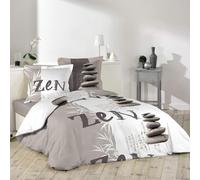 Zen King Size Duvet Cover Set Stacked Stones Soft Microfiber Reversible Bedding Set, Includes 2 Pillowcases 50 x 75 cm & 1 Duvet Cover 230 x 220 cm with Hidden Zipper JF109