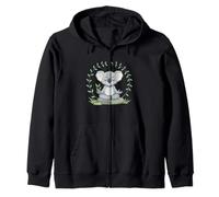 Zen Koala Meditating With Eucalyptus In Nature Zip Hoodie