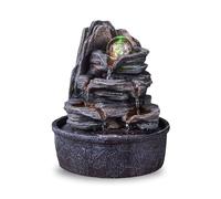 Zen Light Indoor Natural Cascade Effect Staircase Colourful Light, Gift idea, Movable Interior Decoration-Relaxing Zen Table Fountain, Lucky Object, Height 25 cm-Luberon Zen'light, Resin, Chestnut, L