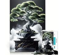 Zen Marble Bonsai Tree Jigsaw Puzzles1000 Pieces Brain Recall Game Premium Laser Cut Quality Absorbing Activity for Quiet Nights (38x52cm)