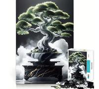 Zen Marble Bonsai Tree Jigsaw Puzzles1000 Pieces Cognitive Train Fun Flawless Interlocking Pieces Birthday Gift Brain Teaser Toy (50x75cm)