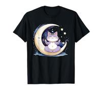 Zen Meditating Cat on the Moon T-Shirt