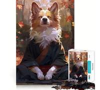 Zen Meditating Corgi Dog 1000 Piece Jigsaw Brain Skill Game High Precision Die Cut Fascinating Hobby for Idle Moments (50x75cm)