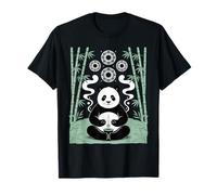 Zen Meditating Panda Spiritual Vibes Bamboo Forest Art T-Shirt