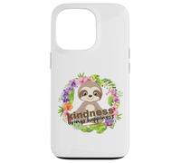 Zen Meditating Sloth Breathe Mindfulness Compassion Kindness Case for iPhone 13 Pro