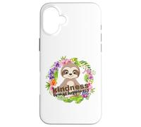 Zen Meditating Sloth Breathe Mindfulness Compassion Kindness Case for iPhone 16 Plus