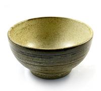 Zen Minded Japanese Ceramic Bowl for Ramen Noodle Soup & Asian Cuisine - Beige Glazed Ringed Stoneware