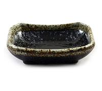 Zen Minded Japanese Ceramic Soy & Wasabi Sauce Sushi Dish in Black Speckle Glazed Stoneware - 9cm