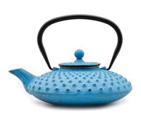 Zen Minded Traditional Japanese Cast Iron Tetsubin Stovetop Teakettle Teapot with Stainless-Steel Mesh Loose-Leaf Filter for Green Tea & Infusions - 800ml Blue Kambin Pattern