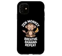 Zen Monkey Breathe Banana Repeat Funny Yoga Meditation Case for iPhone 11