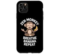 Zen Monkey Breathe Banana Repeat Funny Yoga Meditation Case for iPhone 11 Pro Max