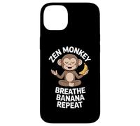Zen Monkey Breathe Banana Repeat Funny Yoga Meditation Case for iPhone 14 Plus