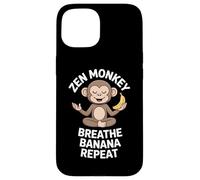 Zen Monkey Breathe Banana Repeat Funny Yoga Meditation Case for iPhone 15