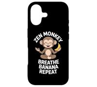 Zen Monkey Breathe Banana Repeat Funny Yoga Meditation Case for iPhone 17