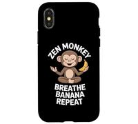 Zen Monkey Breathe Banana Repeat Funny Yoga Meditation Case for iPhone X/XS