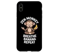 Zen Monkey Breathe Banana Repeat Funny Yoga Meditation Case for iPhone XS Max