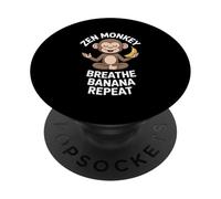 Zen Monkey Breathe Banana Repeat Funny Yoga Meditation PopSockets Adhesive PopGrip