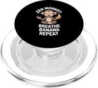 Zen Monkey Breathe Banana Repeat Funny Yoga Meditation PopSockets PopGrip for MagSafe