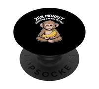 Zen Monkey Breathe Banana Repeat Meditation Humor PopSockets Adhesive PopGrip
