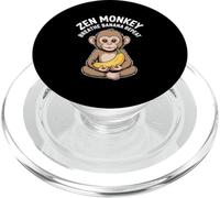 Zen Monkey Breathe Banana Repeat Meditation Humor PopSockets PopGrip for MagSafe