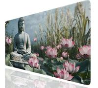 Zen Mouse Pad Large XXL 1000x500x3mm, Flower Mouse Mat With Stitched Edges, Waterproof Desk Accessories Mousepad Improved Precision And Speed, Desk Mat Non-Slip Rubber Base, for Office Gamer GKuk-6090