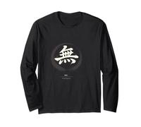 Zen Mu Nothingness Kanji Calligraphy Brush Stroke Long Sleeve T-Shirt
