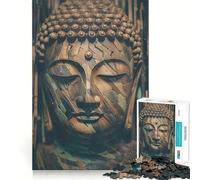 Zen Nature Wooden Buddha Jigsaw Puzzle 1000 Logic Thinking Play Expert Cutting Craftsmanship Quiet Time Mind Exercise at Home (50x75cm)