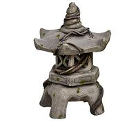 Zen Pagoda Solar Lantern,Outdoor Garden Stone Stupa Statue Waterproof Japanese Style Ancient Architectural Sculpture,Solar Powered LED Lantern Decor Ornaments