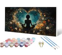 Zen Paint by Numbers Flower Painting by Numbers for Adults Beginner, DIY Adult Crafts Oil Painting Art Kits with 3 Paint Brush and Acrylic Paints for Home Decor, Gifts for Women 30 x 60 cm -lsy2506J2