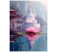 Zen Paint by Numbers for Adults Architecture Canvas for Painting by Numbers for Adults 16x22Inch Paintings Canvas Wall Art Supplies with Acrylic Paint Set Brush for Room Decor Gifts for Women 8YH-5085