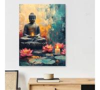 Zen Paint by Numbers for Adults Beginner, Lotus Adult Paint by Numbers with Frame, DIY Color Canvas Wall Art Oil Paintings with Paints and Brushes for Home Wall Decor, 100x160cm/39x63inch,Model848