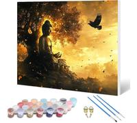 Zen Paint by Numbers for Adults, Bird Painting by Numbers DIY Color Oil Painting Hobbies for Adults Women with Acrylic Paint Brush Set for Room Decor, Wall Art, Gifts for Women 24x18 Inch -hjw25010S6