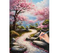 Zen Paint by Numbers for Adults, DIY Paint by Numbers Patio without Frame, Painting by Number for Adults Beginners, Canvas Kits with Brushes, for Home Wall Decor, Gifts for Women, 90x120cm, -8258