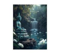 Zen Paint by Numbers for Adults Falls Painting by Numbers for Adults, Art Supplies with Color Canvas for Painting 38 x 28In 36 Colors of Acrylic Paint and Brush, Wall Art for Room Decor Gifts 2YH-9821