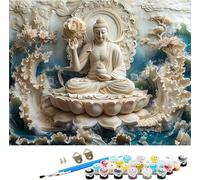 Zen Paint by Numbers for Adults, Paint by Numbers Kits Abstract on Canvas for Beginner, DIY Canvas Oil Painting Kit with Acrylic Pigment and Brushes, Home Wall Decor, Gifts for Women 20x26in 3-6892