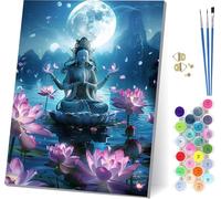 Zen Paint by Numbers for Adults With Frame, Paint by Numbers Pond, Easy Diy Oil Painting Kits on Canvas with Brushes, Hobbies for Women, Painting for Home Wall Decor, Gifts for Women 20x26 inch 2-6796