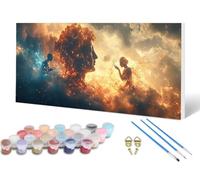 Zen Paint by Numbers Sky Painting by Numbers for Adults Beginner, DIY Adult Crafts Oil Painting Art Kits with 3 Paint Brush and Acrylic Paints for Home Decor, Gifts for Women 100 x 300 cm -lsy2506LS
