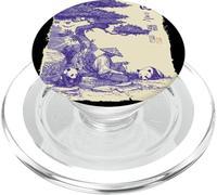 Zen Panda Art Man with Pandas Japanese Vintage Scene PopSockets PopGrip for MagSafe