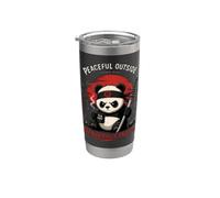 Zen Panda Mode Peaceful Outside Dangerous Inside Stainless Steel Insulated Tumbler