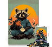 Zen Raccoon Tea Ceremony for Adults 1000 Piece Jigsaw Puzzle Sharp Recall Calm Recreation Uniform Cut Festive Present (50x75cm)