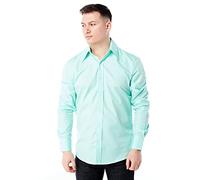 Zen Retro Mens Large Collar 70s Shirt Green L