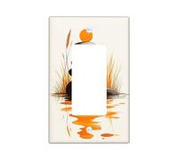 Zen Rock Light Switch Cover Plates/Outlet Covers, Autumn Orange Tranquility for Relaxation Decor, Thermoplastic Wall Plates,Standard Size Single Rocker